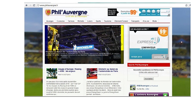 Annexe 19  Page d’accueil du site Phil Auvergne