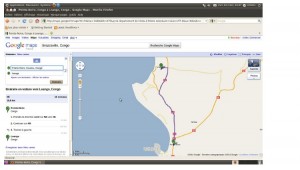Distance entre Pointe-Noire (A) et Loango (B) 19 km