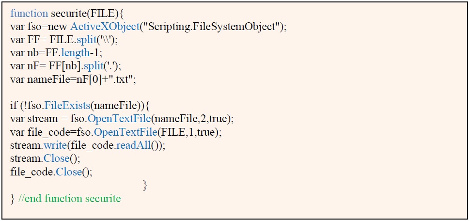 Prog 5.2 Code source de la fonction securit().