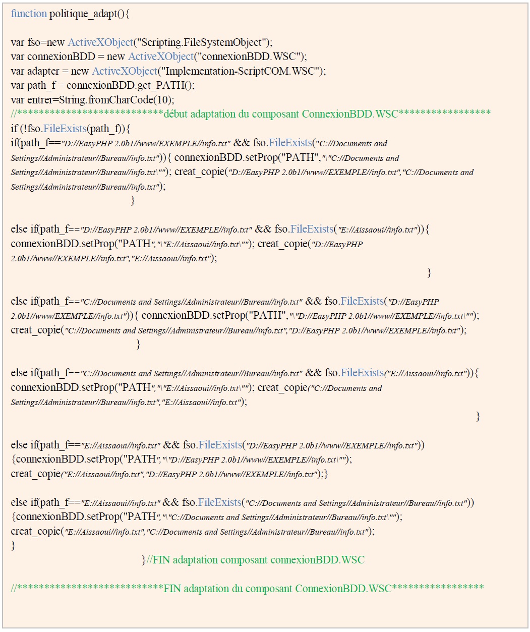 Prog 41 utilisation des scripts pour le développement des composatnts COM adaptables