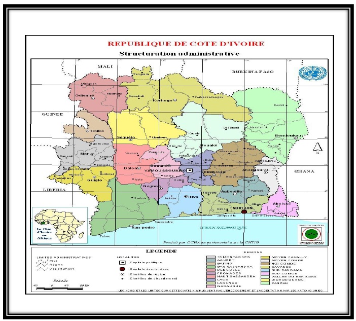 Carte Les enjeux de la transition politique et humanitaire le cas de la crise politico-militaire et postélectorale en Côte d’Ivoire 1 Carte Les enjeux de la transition politique et humanitaire le cas de la crise politico-militaire et postélectorale en Côte d’Ivoire 1