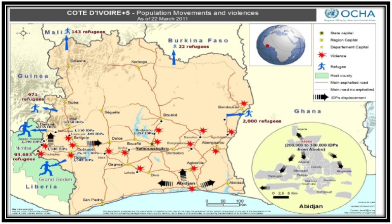 Carte Les enjeux de la transition politique et humanitaire le cas de la crise politico-militaire et postélectorale en Côte d’Ivoire 10 Carte Les enjeux de la transition politique et humanitaire le cas de la crise politico-militaire et postélectorale en Côte d’Ivoire 10