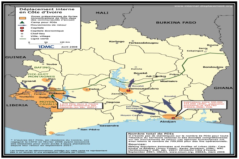 Carte Les enjeux de la transition politique et humanitaire le cas de la crise politico-militaire et postélectorale en Côte d’Ivoire 8 Carte Les enjeux de la transition politique et humanitaire le cas de la crise politico-militaire et postélectorale en Côte d’Ivoire 8