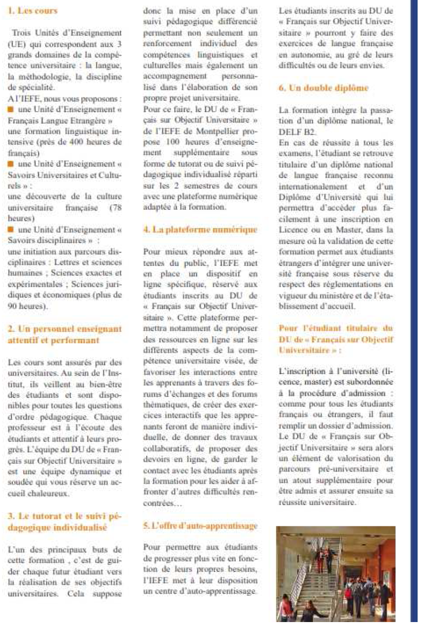 Annexe 1' PRÉPARATION AUX ÉCRITS UNIVERSITAIRES EN FRANÇAIS DES ÉTUDIANTS ÉTRANGERS AVEC UN DISPOSITIF MULTIMÉDIA EN FRANÇAIS SUR OBJECTIF UNIVERSITAIRE