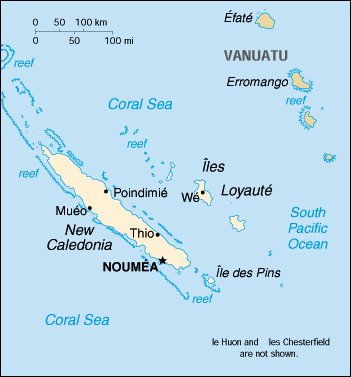 Archipel calédonien, à l’Est de l’archipel du Vanuatu