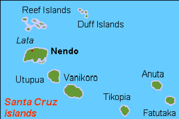 Carte 5- des îles de Salomon au Nord de la N C où des « outliers polynésiens » se sont introduits et installés