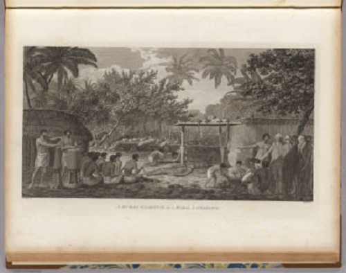 Fig. 7- Rituel du sacrifice en Polynésie