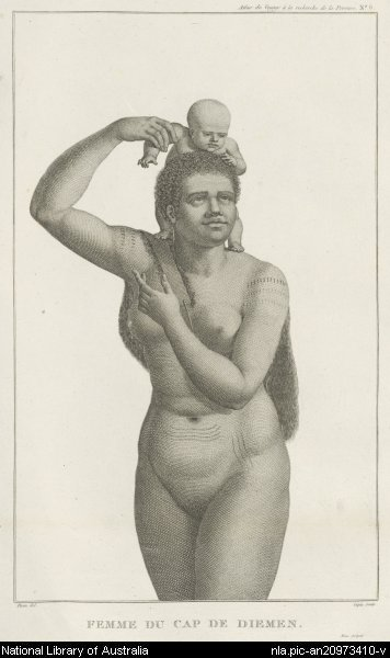 Fig.6 Femme et son enfant (île du Cap Diémen)