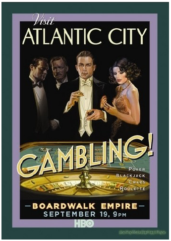 Illustration 4 Affiche de Boardwalk Empire. Le thème utilisé est le jeu d'argent à Atlantic City dans les années 20