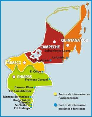 Les quatre États où peuvent séjourner Guatémaltèques et Béliziens munis du FMTF
