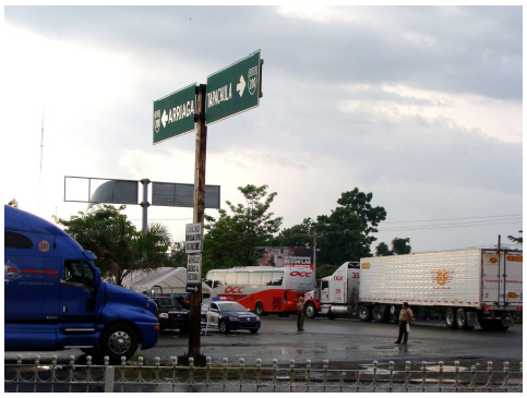 Zone de contrôle au nord-ouest de Tapachula, route 200