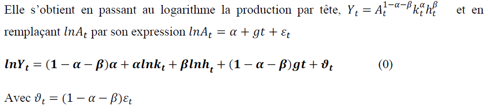 fonction de production néoclassique augmentée du capital humain fonction de production néoclassique augmentée du capital humain