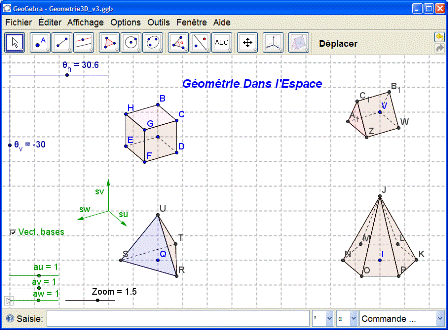 Capture d’écran du logiciel Geogebra