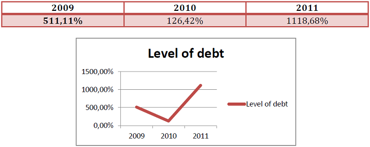 Level of debt'